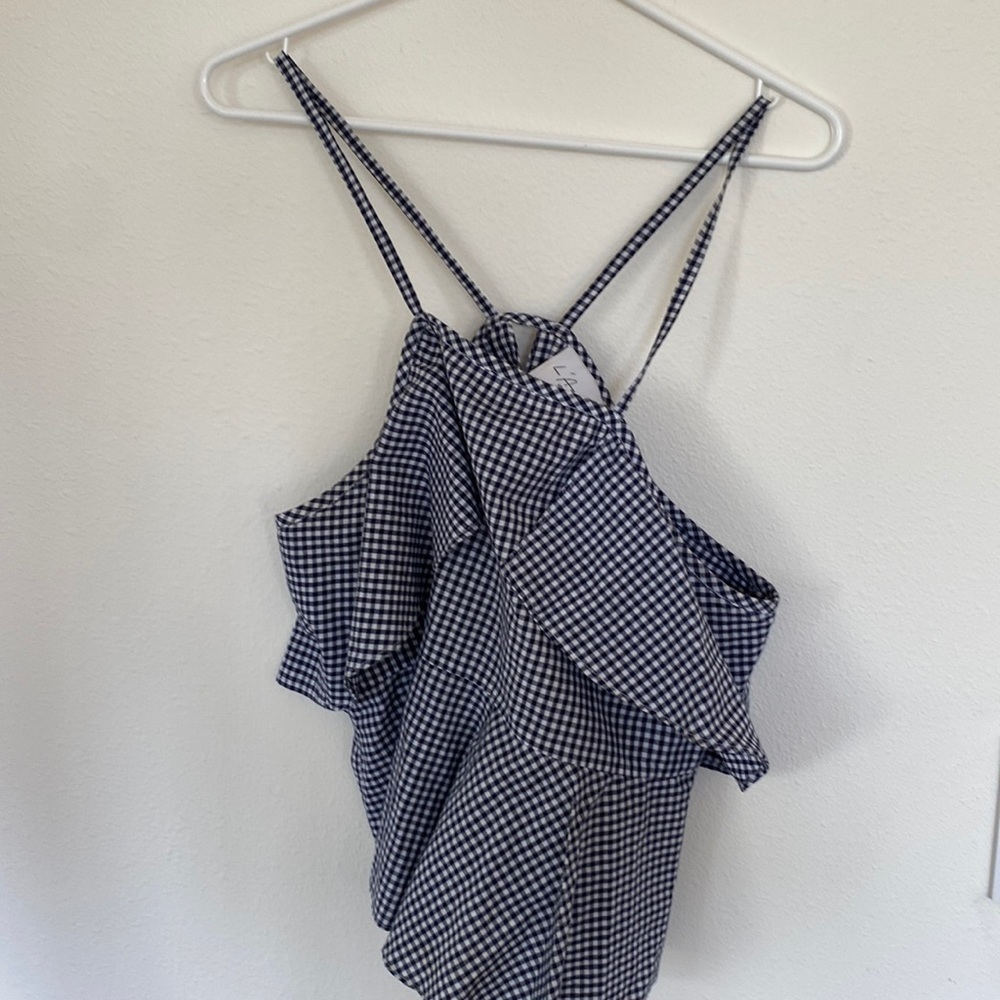 L’Academie Lucie Noir Gingham Top Size Large Western Chic Country Cowgirl - Picture 3 of 8